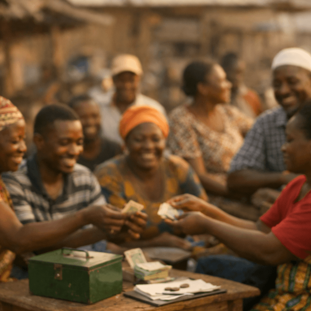 Ghanaian community savings gathering